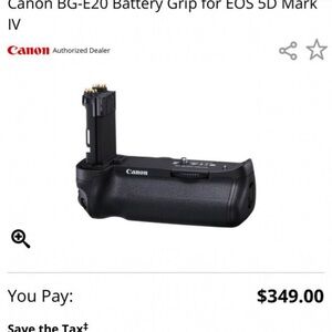 Canon Black Battery Grip for EOS 5D Mark IV
